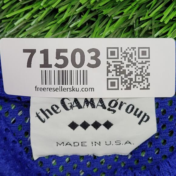 Vintage 90s Mesh Jacket Teens Large 18x25 Blue White - Picture 8 of 12